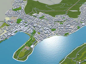 Queenstown cromwell alexandra city new zealand 80km 3D Model