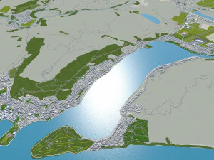 Queenstown cromwell alexandra city new zealand 80km 3D Model