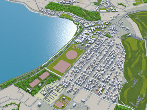 Queenstown cromwell alexandra city new zealand 80km Model 3D