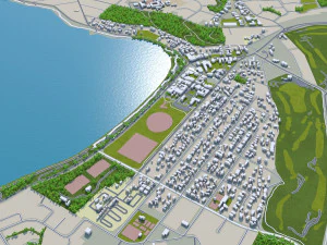 Queenstown cromwell alexandra city new zealand 80km 3D Model
