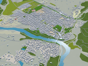 Queenstown cromwell alexandra city new zealand 80km Model 3D