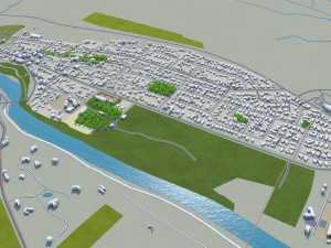 Queenstown cromwell alexandra city new zealand 80km Model 3D