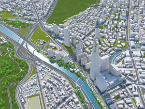 Santiago city 60km 3D Модель
