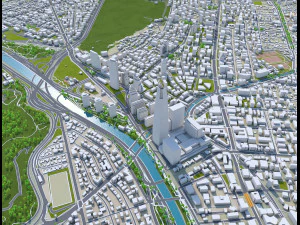 Santiago city 60km 3D Model