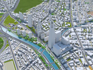 Santiago city 60km 3D Model