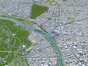 Santiago city 60km 3D Model