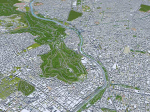 Santiago city 60km 3D Model