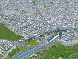 Santiago city 60km 3D Model