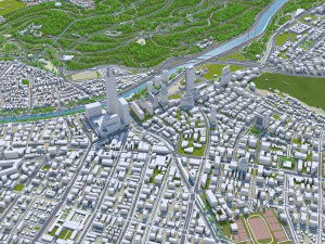 Santiago city 60km 3D Model