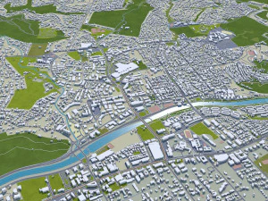 Santiago city 60km 3D Model