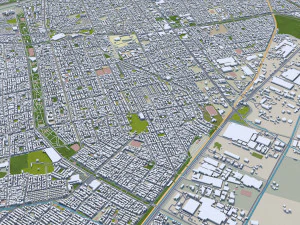 Santiago city 60km 3D Model