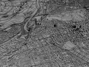 Santiago city 60km 3D Model