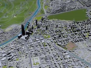 Santiago city 60km 3D Model