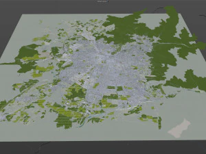 Santiago city 60km 3D Model
