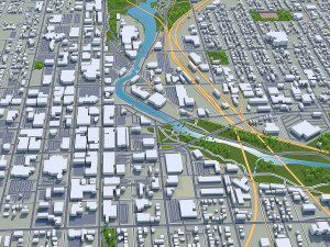 Sioux falls city south dakota usa 40km 3D Model