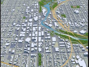 Sioux falls city south dakota usa 40km 3D 모델