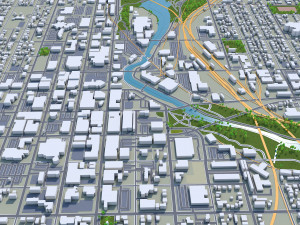 Sioux falls city south dakota usa 40km 3D 모델