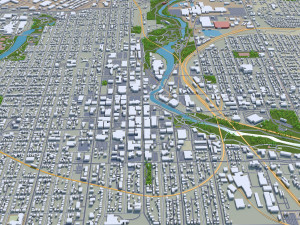 Sioux falls city south dakota usa 40km 3D 모델