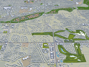Sioux falls city south dakota usa 40km 3D 모델