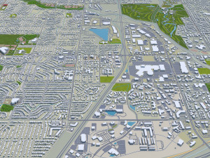 Sioux falls city south dakota usa 40km 3D 모델