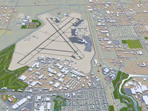 Sioux falls city south dakota usa 40km 3D 모델