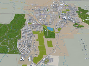 Sioux falls city south dakota usa 40km 3D 모델