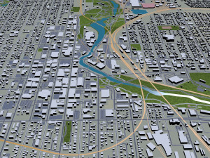 Sioux falls city south dakota usa 40km 3D 모델