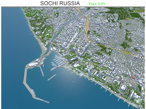 Sochi city russia 40km 3D Model