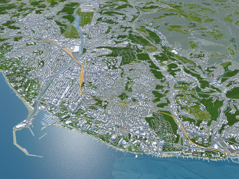 Sochi city russia 40km 3D मॉडल