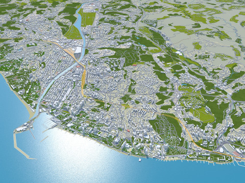 Sochi city russia 40km 3D मॉडल