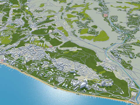 Sochi city russia 40km 3D मॉडल
