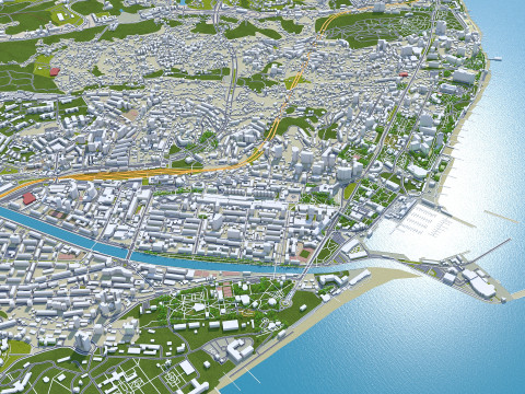 Sochi city russia 40km 3D मॉडल