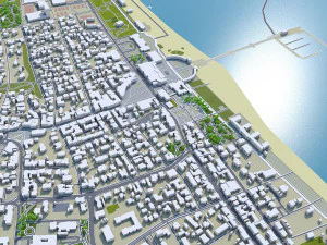 सोपोट शहर पोलैंड 20 किमी 3D मॉडल