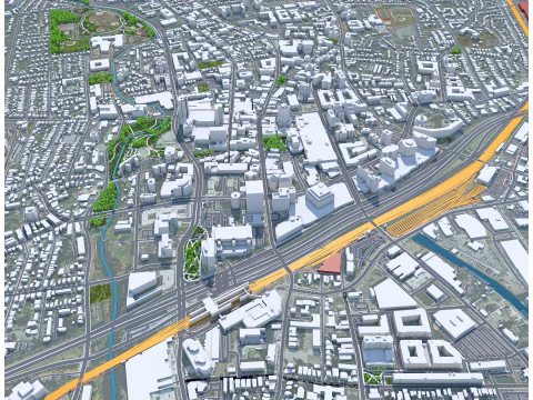 Stamford city connecticut usa 40km 3D Model