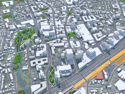 Stamford city connecticut usa 40km 3D Model