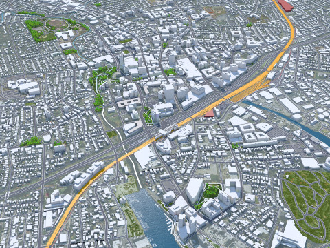 Stamford city connecticut usa 40km Model 3D