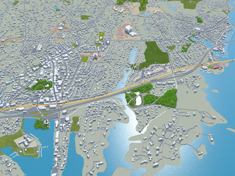 Stamford city connecticut usa 40km Model 3D