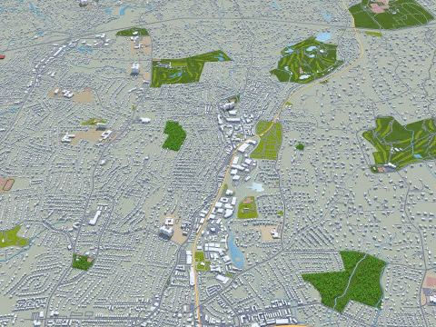 Stamford city connecticut usa 40km 3D Model