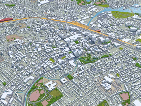 Stamford city connecticut usa 40km 3D Model