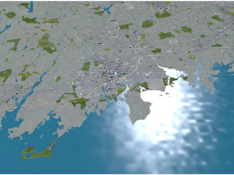 Stamford city connecticut usa 40km 3D Model