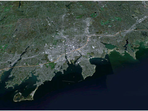 Stamford city connecticut usa 40km 3D Model