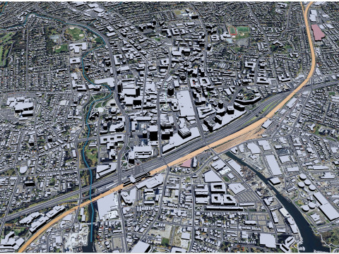 Stamford city connecticut usa 40km Model 3D