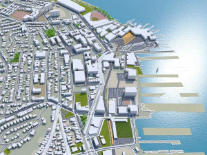 Staten Island City New York Stati Uniti 40 km Modello 3D