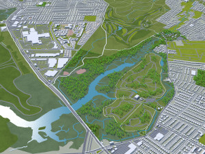Staten island city new york usa 40km Modelo 3D
