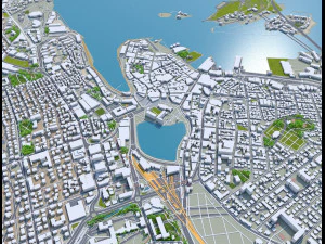 Stavanger city norway 30km 3D Model