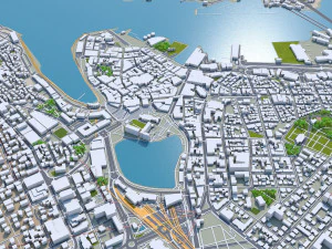 Stavanger city norway 30km 3D Model