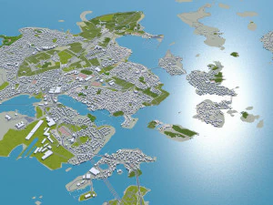 Stavanger city norway 30km 3D Model