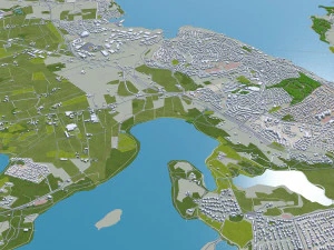 Stavanger city norway 30km 3D Model