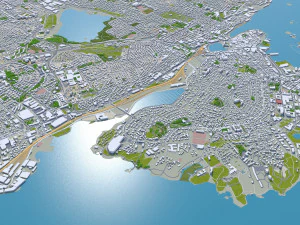 Stavanger city norway 30km 3D Model