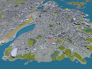 Stavanger city norway 30km 3D Modell